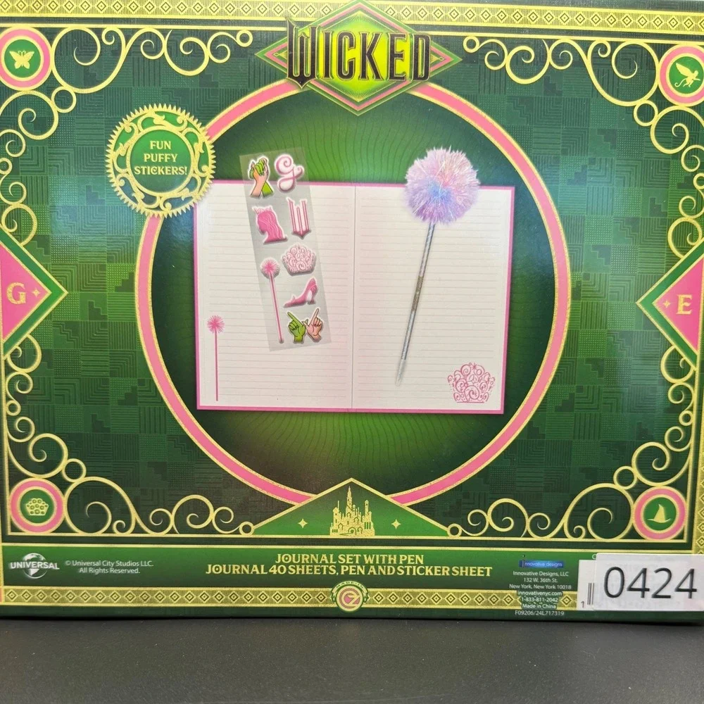 Wicked‎ Journal Set with Pen and Puffy Stickers For Fans